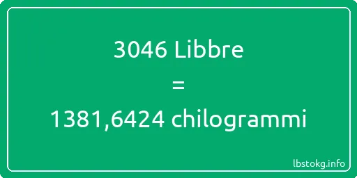 3046 Libbre a chilogrammi - 3046 Libbre a chilogrammi