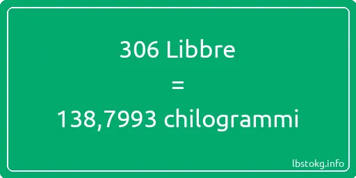 306 Libbre a chilogrammi - 306 Libbre a chilogrammi