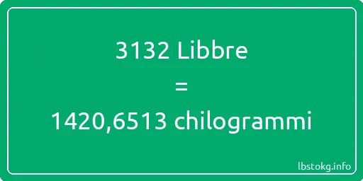 3132 Libbre a chilogrammi - 3132 Libbre a chilogrammi