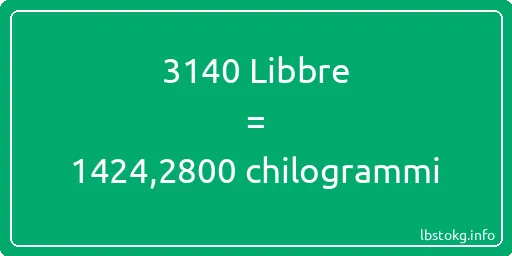 3140 Libbre a chilogrammi - 3140 Libbre a chilogrammi