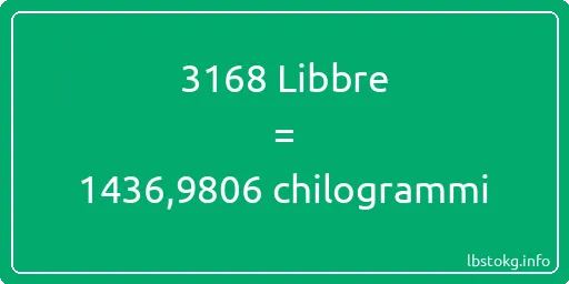 3168 Libbre a chilogrammi - 3168 Libbre a chilogrammi
