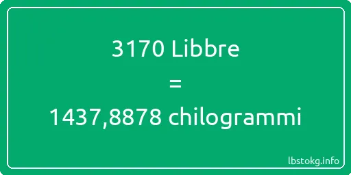 3170 Libbre a chilogrammi - 3170 Libbre a chilogrammi
