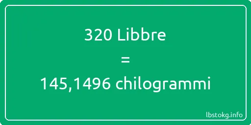 320 Libbre a chilogrammi - 320 Libbre a chilogrammi