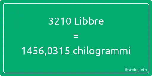 3210 Libbre a chilogrammi - 3210 Libbre a chilogrammi