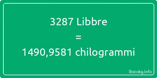 3287 Libbre a chilogrammi - 3287 Libbre a chilogrammi