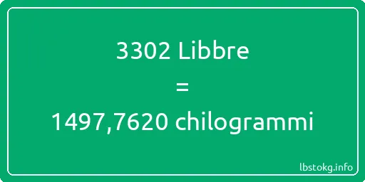 3302 Libbre a chilogrammi - 3302 Libbre a chilogrammi