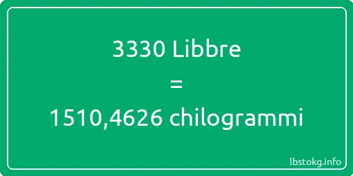 3330 Libbre a chilogrammi - 3330 Libbre a chilogrammi