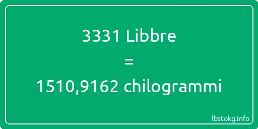 3331 Libbre a chilogrammi - 3331 Libbre a chilogrammi