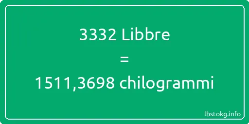 3332 Libbre a chilogrammi - 3332 Libbre a chilogrammi