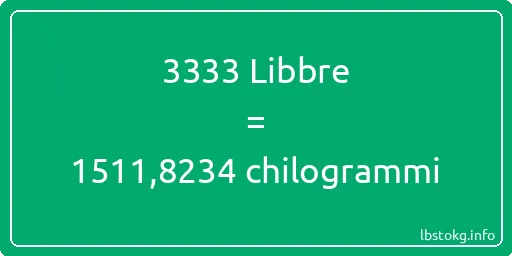 3333 Libbre a chilogrammi - 3333 Libbre a chilogrammi