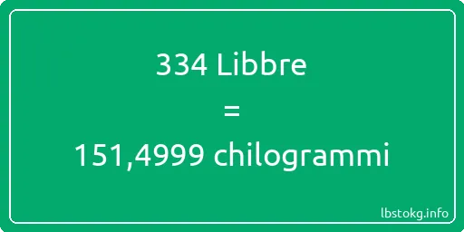 334 Libbre a chilogrammi - 334 Libbre a chilogrammi