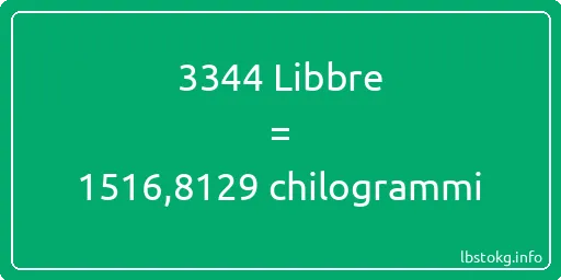 3344 Libbre a chilogrammi - 3344 Libbre a chilogrammi