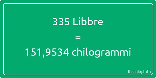 335 Libbre a chilogrammi - 335 Libbre a chilogrammi