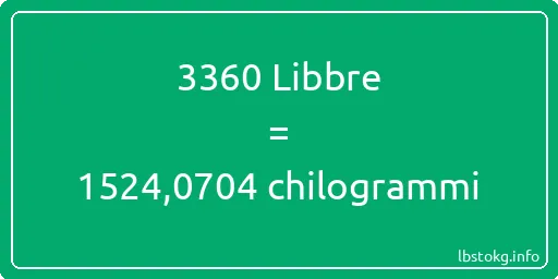 3360 Libbre a chilogrammi - 3360 Libbre a chilogrammi