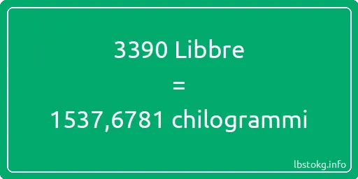 3390 Libbre a chilogrammi - 3390 Libbre a chilogrammi