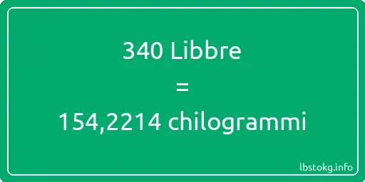 340 Libbre a chilogrammi - 340 Libbre a chilogrammi