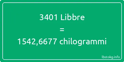 3401 Libbre a chilogrammi - 3401 Libbre a chilogrammi