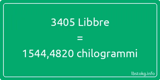 3405 Libbre a chilogrammi - 3405 Libbre a chilogrammi