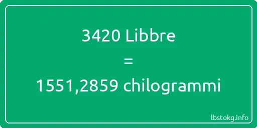 3420 Libbre a chilogrammi - 3420 Libbre a chilogrammi