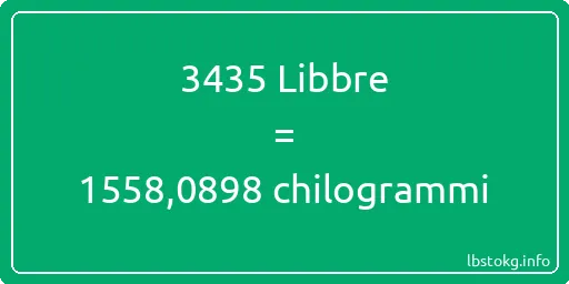 3435 Libbre a chilogrammi - 3435 Libbre a chilogrammi