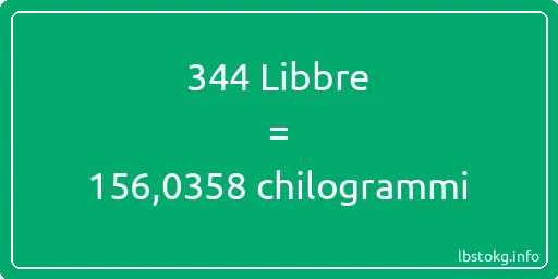 344 Libbre a chilogrammi - 344 Libbre a chilogrammi