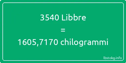 3540 Libbre a chilogrammi - 3540 Libbre a chilogrammi