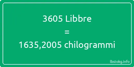 3605 Libbre a chilogrammi - 3605 Libbre a chilogrammi