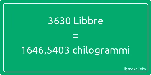 3630 Libbre a chilogrammi - 3630 Libbre a chilogrammi