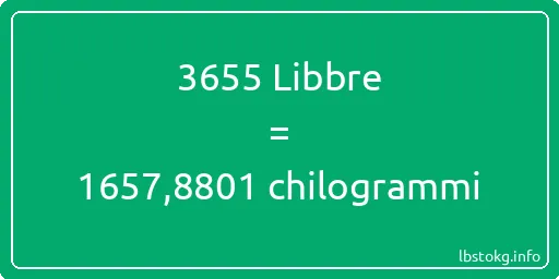 3655 Libbre a chilogrammi - 3655 Libbre a chilogrammi