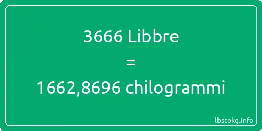 3666 Libbre a chilogrammi - 3666 Libbre a chilogrammi