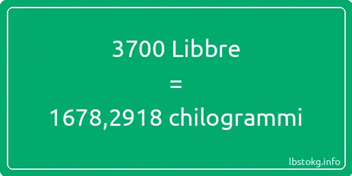 3700 Libbre a chilogrammi - 3700 Libbre a chilogrammi