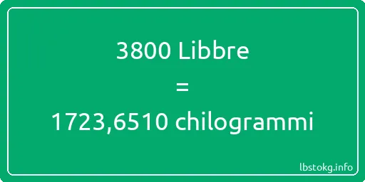 3800 Libbre a chilogrammi - 3800 Libbre a chilogrammi