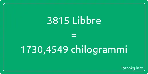 3815 Libbre a chilogrammi - 3815 Libbre a chilogrammi