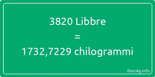 3820 Libbre a chilogrammi - 3820 Libbre a chilogrammi