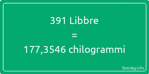 391 Libbre a chilogrammi - 391 Libbre a chilogrammi