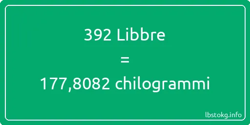 392 Libbre a chilogrammi - 392 Libbre a chilogrammi