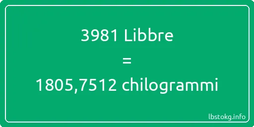 3981 Libbre a chilogrammi - 3981 Libbre a chilogrammi