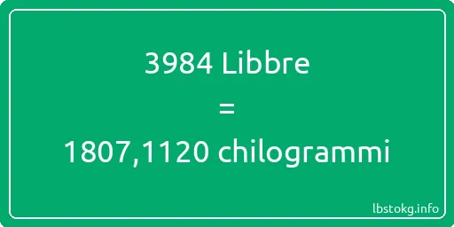 3984 Libbre a chilogrammi - 3984 Libbre a chilogrammi