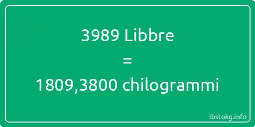 3989 Libbre a chilogrammi - 3989 Libbre a chilogrammi