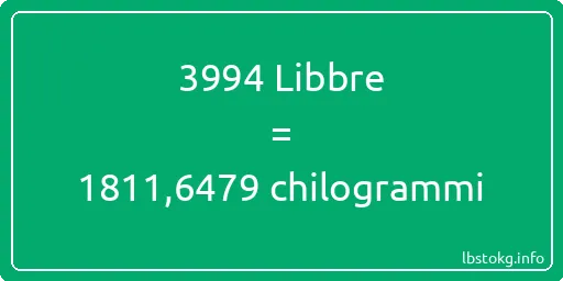 3994 Libbre a chilogrammi - 3994 Libbre a chilogrammi