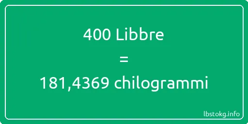 400 Libbre a chilogrammi - 400 Libbre a chilogrammi