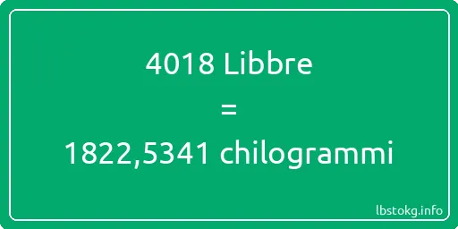 4018 Libbre a chilogrammi - 4018 Libbre a chilogrammi