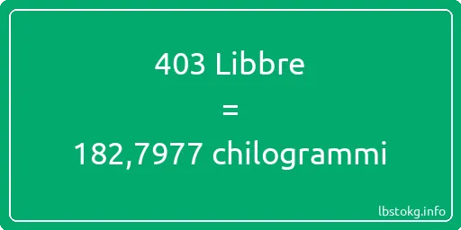 403 Libbre a chilogrammi - 403 Libbre a chilogrammi