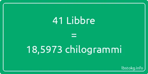 41 Libbre a chilogrammi - 41 Libbre a chilogrammi