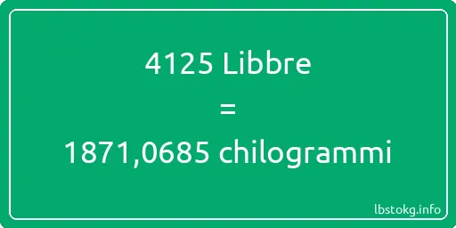 4125 Libbre a chilogrammi - 4125 Libbre a chilogrammi