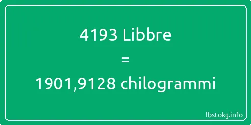 4193 Libbre a chilogrammi - 4193 Libbre a chilogrammi