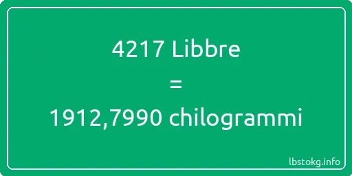 4217 Libbre a chilogrammi - 4217 Libbre a chilogrammi