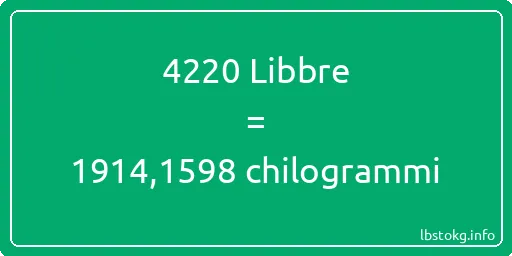 4220 Libbre a chilogrammi - 4220 Libbre a chilogrammi