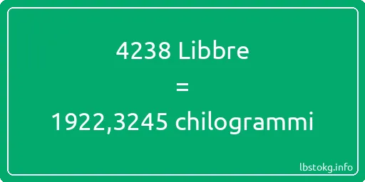 4238 Libbre a chilogrammi - 4238 Libbre a chilogrammi