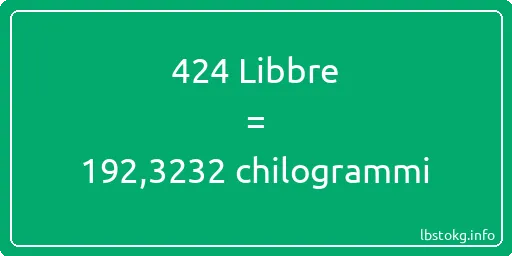 424 Libbre a chilogrammi - 424 Libbre a chilogrammi